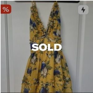 FN Little Miss Lovely Floral Mini Dress - Mustard